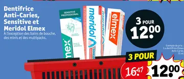 Offre: Dentifrice Anti-Caries, Sensitive et Meridol Elmex