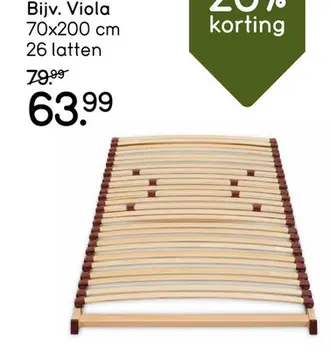 Aanbieding: Lattenbodem Viola 26 latten - 70x200 cm