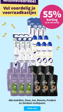 Aanbieding: Andrélon, Dove, Axe, Rexona, Prodent en Zendi