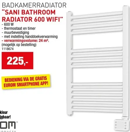 Promotie: Sani Bathroom Radiator 600 Wifi badkamerradiator