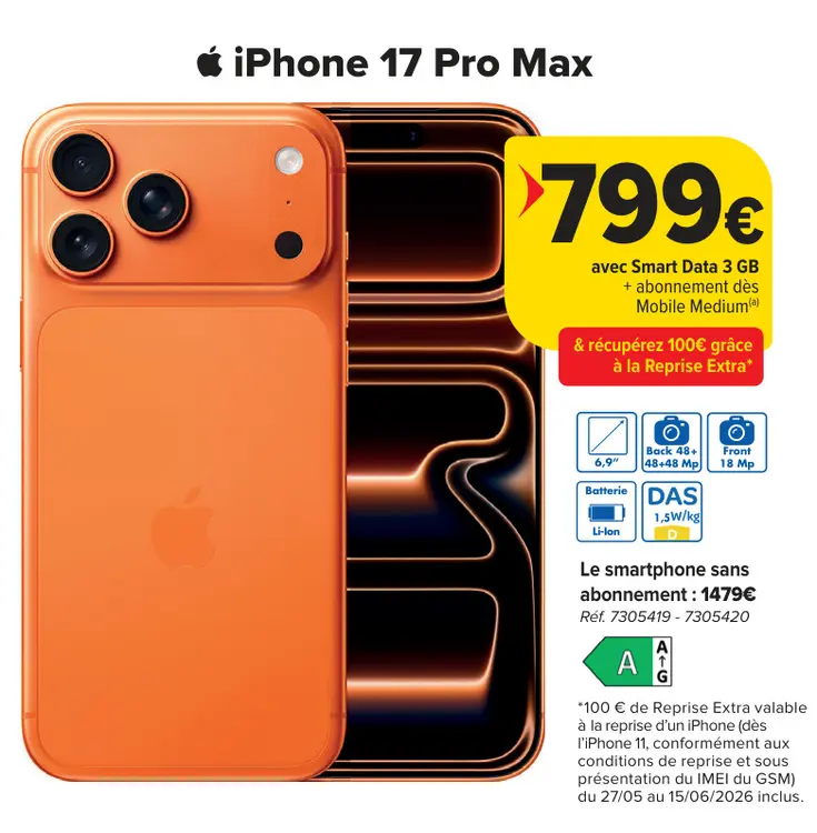 Offre: iPhone 17 Pro Max