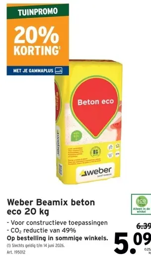 Promotie: Weber Beamix beton eco