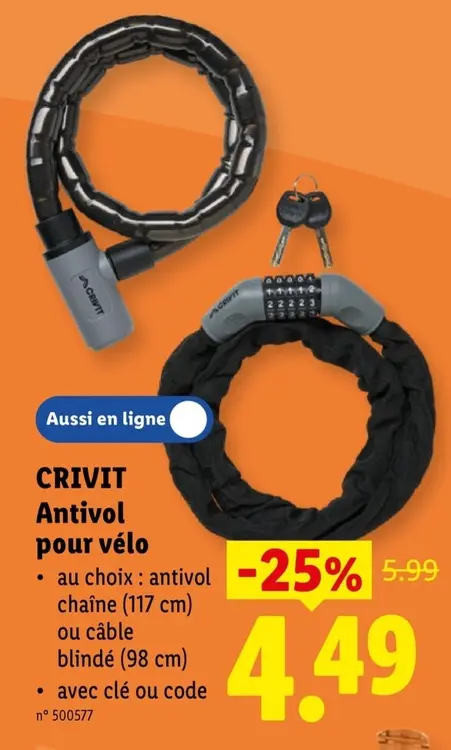 Offre: Antivol pour vélo