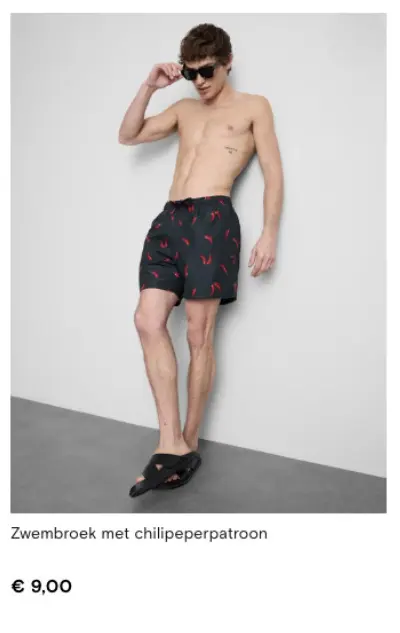 Aanbieding: Zwembroek met chilipeperpatroon