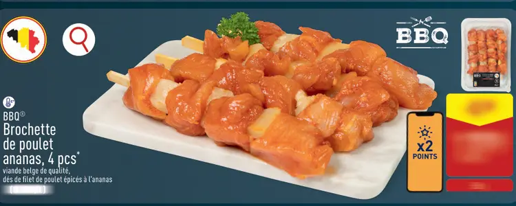 Offre: Brochette de poulet ananas