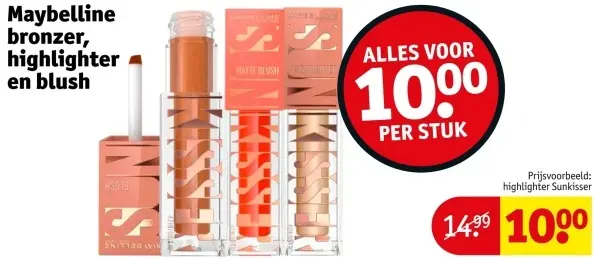 Aanbieding: Bronzer, highlighter en blush