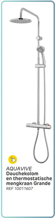 Promotie: Aquavive regendouche - grande - zilver - waterbesparend - met thermostatische kraan