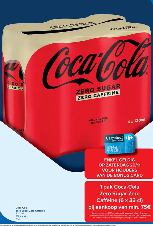 Aanbieding: Coca-Cola Zero Sugar Zero Caffeine