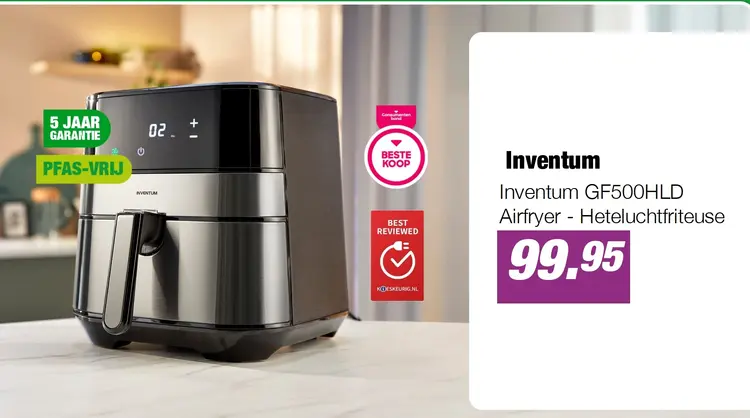 Aanbieding: Inventum GF500HLD Airfryer - Heteluchtfriteuse