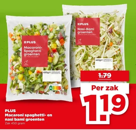 Aanbieding: Macaroni spaghetti- en nasi bami groenten