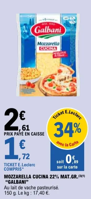 Promotie: Mozzarella cucina 22% mat.gr.