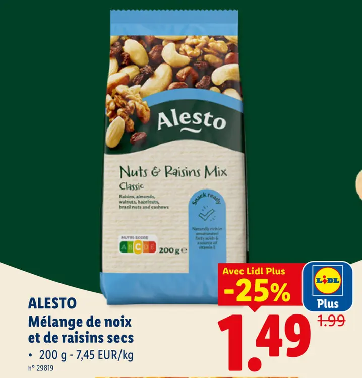 Offre: Mélange de noix et de raisins secs