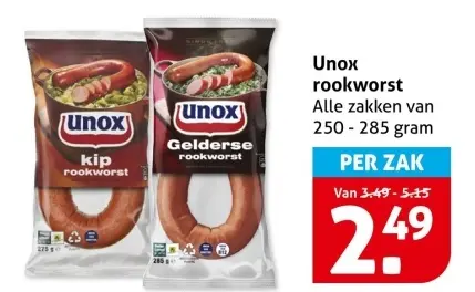 Aanbieding: Unox rookworst