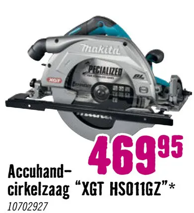 Aanbieding: Accu handcirkelzaag XGT HS011GZ **gratis accu**