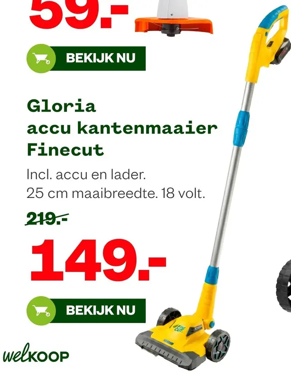 Aanbieding: Gloria accu kantenmaaier Finecut