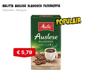 Aanbieding: Melitta auslese klassisch filterkoffie
