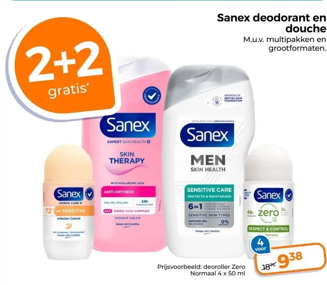 Aanbieding: Sanex deodorant en douche