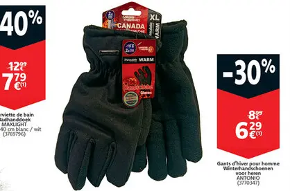 Offre: Gants d'hiver pour homme