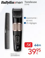 Offre: BaByliss men Tondeuse