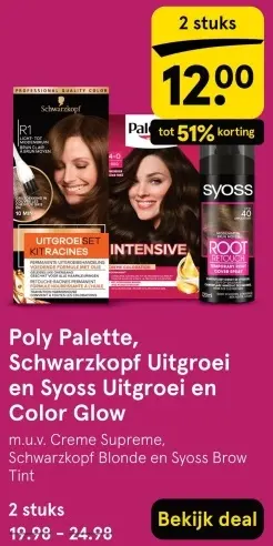 Aanbieding: Poly Palette, Schwarzkopf Uitgroei en Syoss Uitgroei en Color Glow