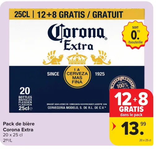 Offre: Pack de bière Corona Extra