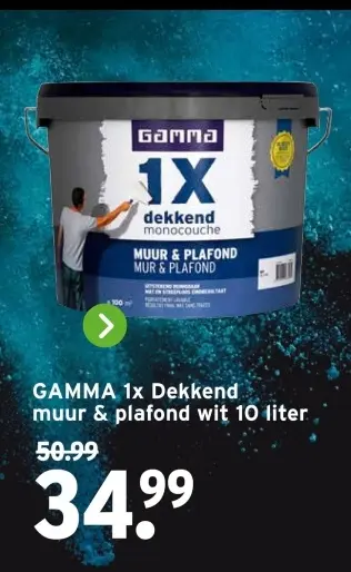 Aanbieding: 1x Dekkend muur & plafond wit