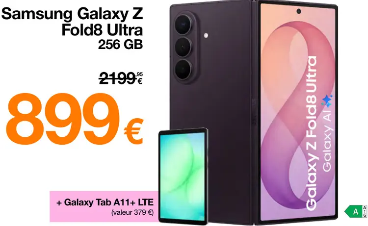 Offre: Galaxy Z Fold8 Ultra 256 GB + Galaxy Tab A11+ LTE