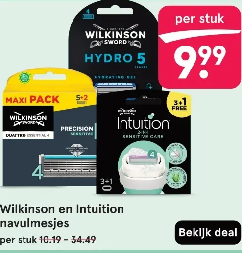 Aanbieding: Wilkinson en Intuition navulmesjes