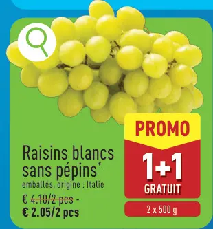 Offre: Raisins blancs sans pépins