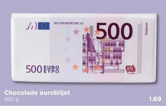 Aanbieding: Chocolade eurobiljet