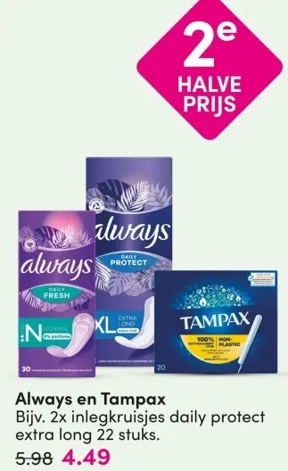 Aanbieding: Always en Tampax