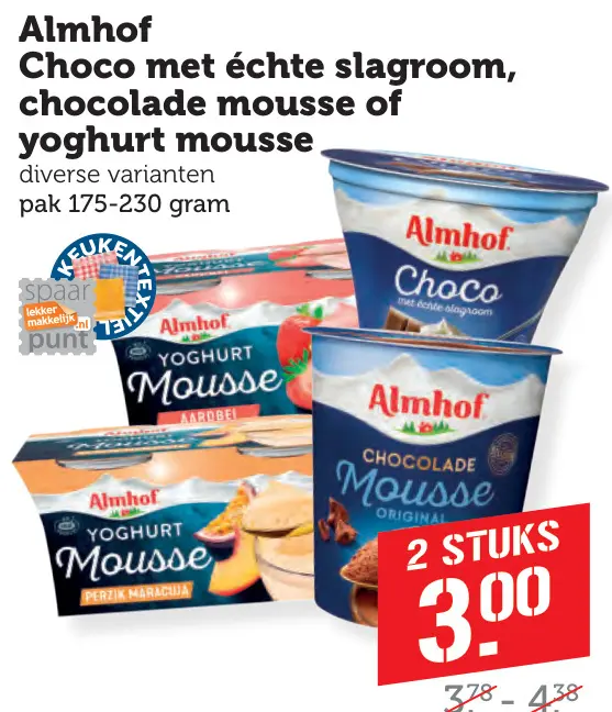 Aanbieding: Choco met échte slagroom, chocolade mousse of