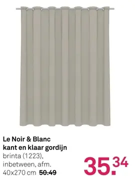Aanbieding: Le Noir & Blanc kant en klaar gordijn brinta