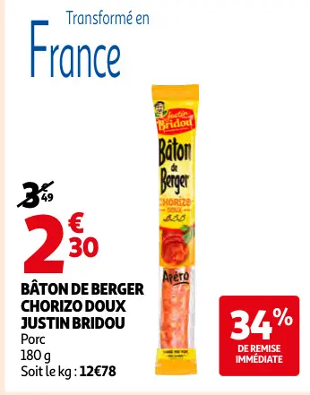 Promotie: Bâton de berger chorizo doux
