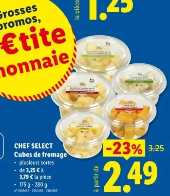 Offre: Cubes de fromage