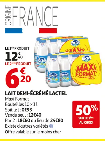 Offre: Lait demi-écrémé