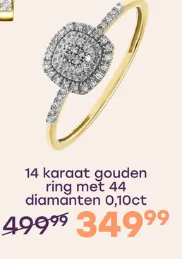 Aanbieding: 14 Karaat gouden ring diamant 0,10ct