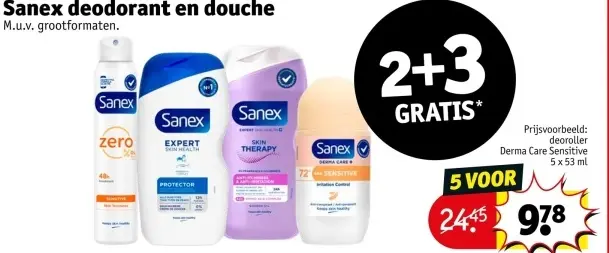 Aanbieding: Sanex deodorant en douche
