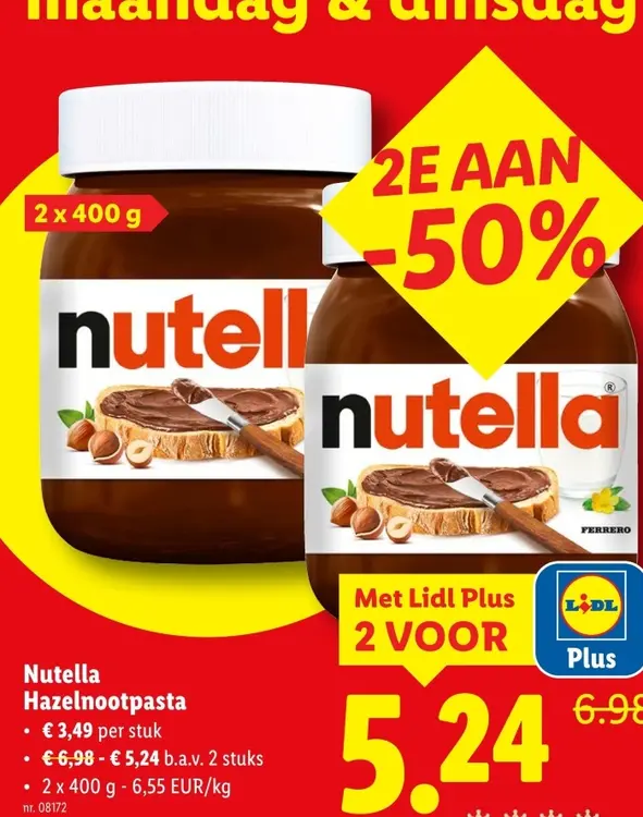 Promotie: Nutella Hazelnootpasta