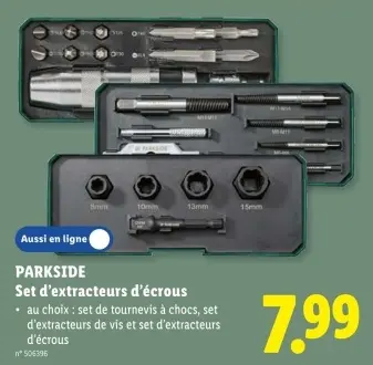 Offre: Set d'extracteurs d'écrous