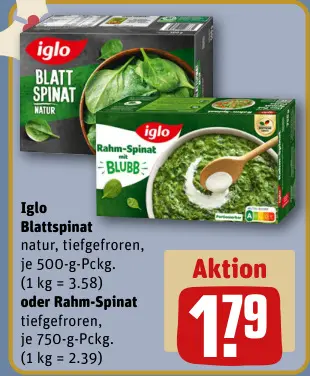 Aanbieding: Blattspinat oder Rahm-Spinat