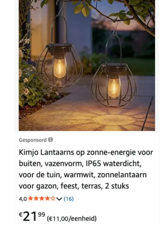Aanbieding: Kimjo Lantaarns op zonne-energie voor buiten