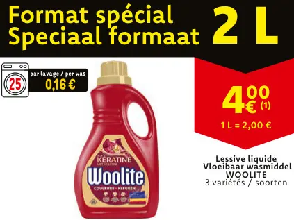 Offre: Lessive liquide / Vloeibaar wasmiddel