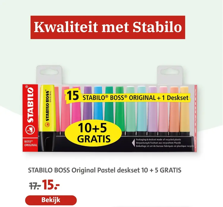 Aanbieding: STABILO BOSS Original Pastel deskset