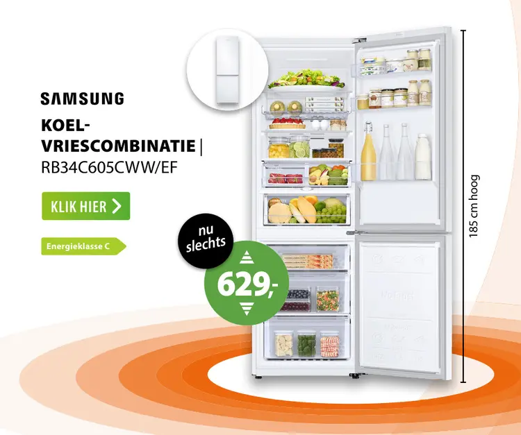 Aanbieding: Koel-vriescombinatie rb34c605cww/ef