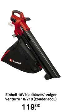 Aanbieding: Einhell 18V bladblazer/-zuiger Venturro 18/21