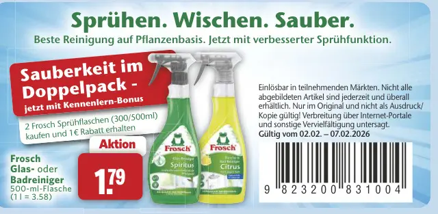 Aanbieding: Frosch Glas- oder Badreiniger