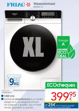 Promotie: Wasautomaat WA9411A