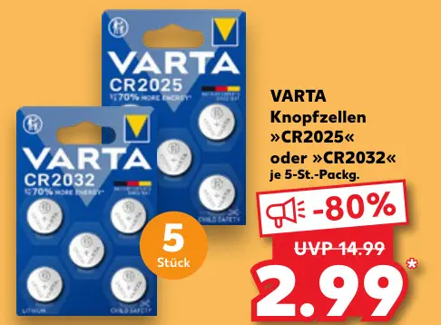 Aanbieding: Knopfzellen