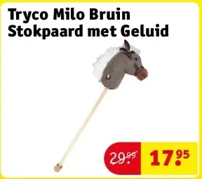 Aanbieding: Milo Bruin Stokpaard met Geluid